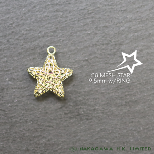 K18 MESH STAR 9.5mm w/RING